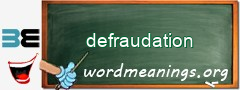 WordMeaning blackboard for defraudation